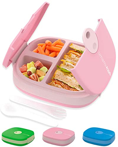 Umami Bento Lunch Box per Bambini con Compartimenti e Posate - Impermeabile, Porta Pranzo Durevole con Comparti, senza BPA, Schiscetta pranzo Microonde Compatibile