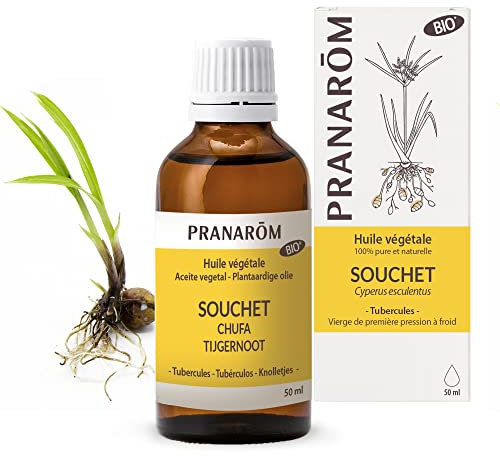 Pranarôm Souchet Bio Huile Végétale Assouplissante, nourrissante et protectrice, 50 ml