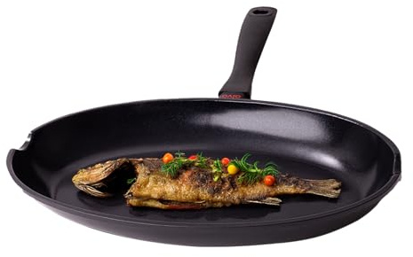 Alva Energy Ceramic Nonstick Fish Pan, 13.7 Inch Oval Frying Pan, Lightweight Aluminum Skillet, Easy-Clean Nonstick Cookware with Even Heat