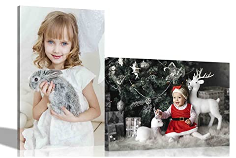 Artley Prints Portrait Personalised Canvas Prints Custom Photos on Canvas Wall Art Pets, Baby, Wedding Pictures 30 x 20cm (12 x 8 inches) A4