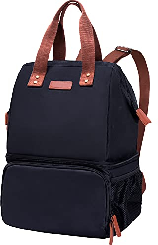 ZATOGOO Kühlrucksack 20L Doppelte Groß Isoliert Kühlrucksack Cooler Bag Thermotasche Picknicktasche Auslaufsicher Rucksäcke Damen Herren für Camping, BBQ, Wandern, Picknick, Familienausflüge - Schwarz