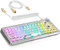 ATTACK SHARK Teclado mecánico K75, Teclas Transparentes para PC, Teclado para Juegos RGB Personalizado, Teclado con Junta QMK/Via, Interruptor Lineal, Cable en Espiral, CK75, X75, TKL Intercambiable
