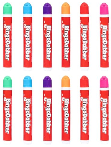 evelay Bingo Dabbers markörer blandade färger pennor för bingobiljettspel - 12-pack