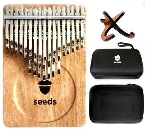 Seeds Kalimba Thumb Piano 41 Keys Chromatic C-Tuned Thumb Piano Okoume wood Flat Board ultra-lightweight Portable Mbira Finger Piano(LATEST VERSION)