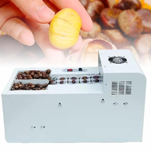 FENGSSLL Máquina Comercial para tallar castañas, Máquina trituradora de castañas eléctrica 30-50 kg/h, Máquina automática para descascarar y Abrir castañas, Sin daños a Las castañas,doublechainplate
