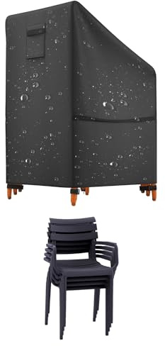 Avilia Telo Impermeabile per Sedie da Giardino Antipioggia, Copertura Sedie Esterno Impermeabile e Resistente Vento, Design Elegante con Sistema di Fissaggio Sicuro, 68x68x80/120cm
