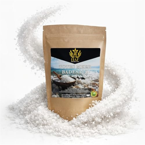 HAF® Premium döda havet badsalt för känslig och torr hud | havssalt 100 % naturligt rent från Jordanien för stressminskning | Mineralsalt för god sömn och för kroppsvård | 500 g i påse