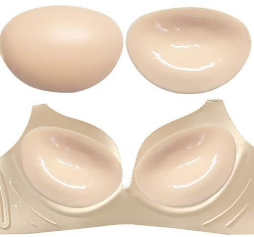 Wieysdoo Lot de 2 coussinets adhésifs en silicone pour soutien-gorge, bikinis et maillots de bain, Ton chair clair, taille unique