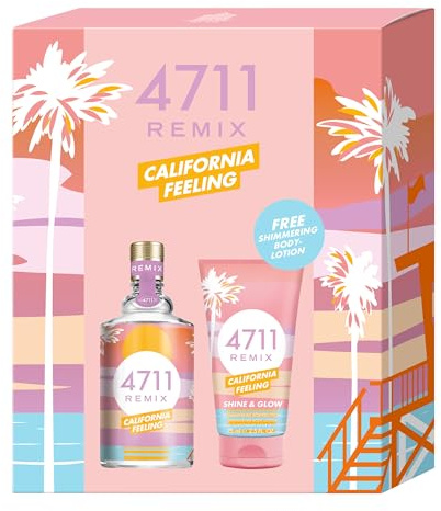 4711® Remix California Feeling I Set cadeau - citrique - fruité - floral - pour un été inoubliable I Eau de Cologne 100ml & Lotion corporelle 75ml