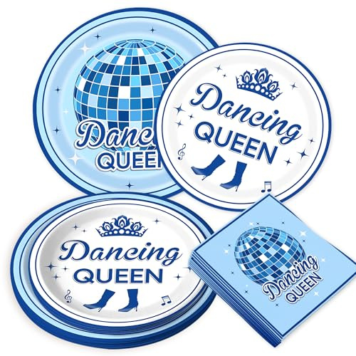 Roaring Good Time Dancing Queen Piatti e tovaglioli Dancing Queen Discoteca Decorazioni per feste Mamma Mia Forniture per feste di compleanno, matrimoni, addio al nubilato