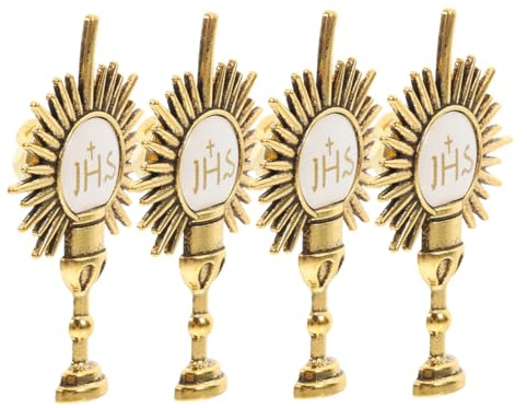Bathveve 4 Piezas Pin De Solapa De AleacióN De Zinc Para ComunióN Broche CatóLico De CáLiz Sagrado Para Ropa Sombrero Y Bufanda Accesorio Religioso VersáTil Y Elegante