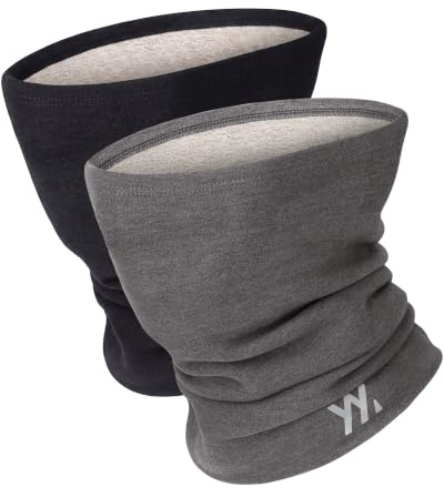 YANIKY Winter Warm Schlauchschal Damen Herren Fleece, Modal-Wolle Mix Schal Thermo Loop Schal Halswärmer, Winddicht Halstuch für Skifahren Fahrrad