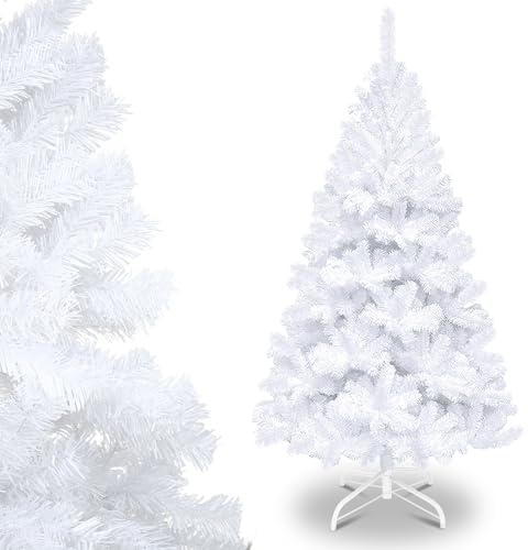 Vkechh Weiß Künstlicher Weihnachtsbaum 180cm mit Robuste Christbaum Ständer,unechter Tannenbaum mit 7700 Spitzen, eine weihnachtliche Atmosphäre zu schaffen.