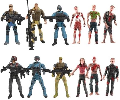 BESPORTBLE Soldatini Giocattolo Militari 10cm Articolazioni Mobili in Plastica, Figure Azione Realistica, Set Scene Rappresentazione per Ragazzo Ragazza, Giocattolo Esercito e Stile Casuale