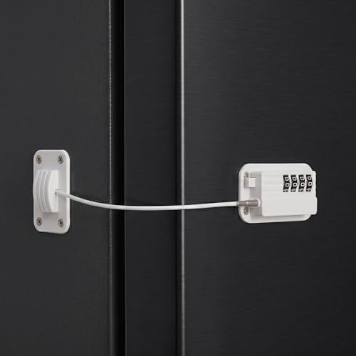 Seguridad ventanas niños bloqueo ventana sin taladrar, cerradura con código - cerradura nevera cerradura del refrigerador candado nevera candado armario bloqueo para armarios blanco