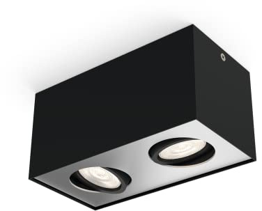 Philips myLiving 2 Focos LED, 1000 lm, iluminación interior, 4.5 W, negro