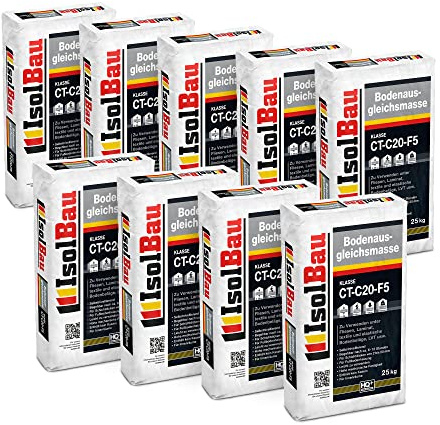 Isolbau Bodenausgleichsmasse 2-20mm CT-C20-F5-225 kg Selbstnivellierende Ausgleichsmasse für Bodenunterlagen im Innenbereich