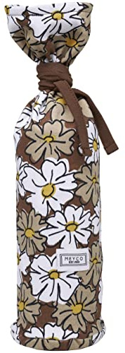 Meyco Baby Wärmflaschenbezug Vintage Flower Baumwolle Kordelzug Schokolade | 100 % Baumwolle, Wärmflaschenhülle, kuschelig weich, praktischer Kordelzug, für runde Wärmflasche, pflegeleicht