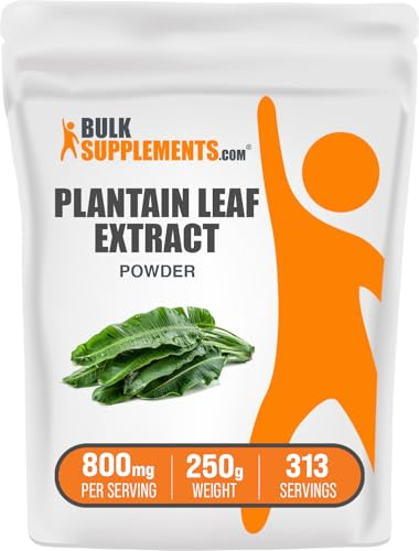 BulkSupplements.com Plantain Leaf Extract Powder - Plantain Leaf Supplement, Plantain Leaf Powder - Herbal Supplement, Gluten Free, 800mg per Serving, 250g (8.8 oz) (Pack of 1)
