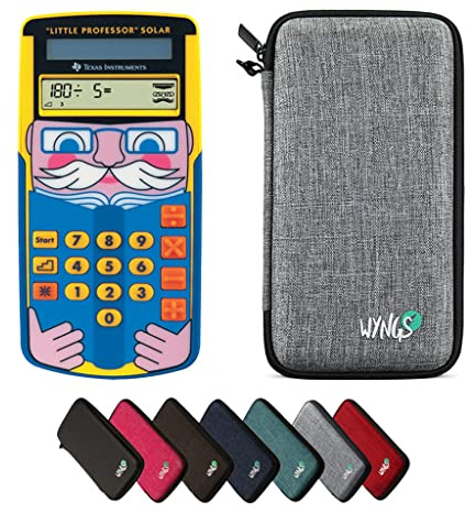 TI-Little Professor inkl. WYNGS Schutztasche Hellgrau - Interaktiver Rechentrainer - Basic Set