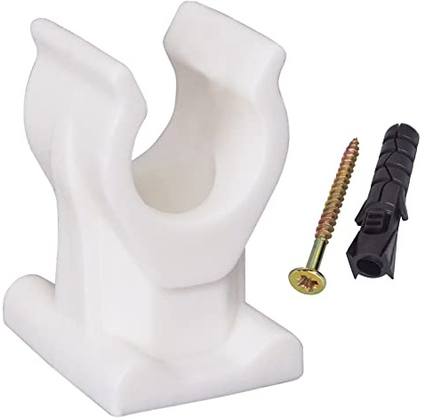 SKIR'CO (50 Stück) Rohrschellen Kunststoffschellen für 10mm Rohre U Typ Rohrschelle Schlauchaufhänger Rohrschellen Weiß Clips