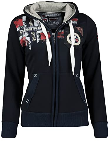 Geographical Norway Fespote Lady - Sweat Femme Zip Capuche Poches - Sweatshirt Manches Longues Chaud Hoodie Veste - Pull Femmes Saison Printemps Ete Automne Hiver