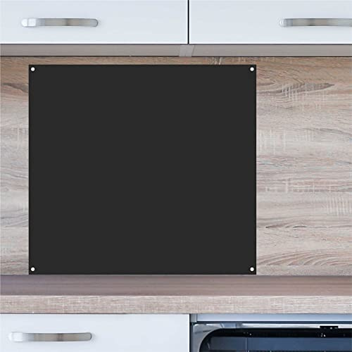 INDIGOS UG Küchenrückwand Platte für Fliesenspiegel - schwarz - 70x50 cm - Spritzschutz Aluverbundplatte hitzebeständig - Rückwand Küche modern abwischbar - Herd & Ofen - Wandverkleidung