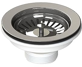 GRANMASTER Bonde à panier pour évier - Bouchon evier cuisine - Crépine d'évier de Cuisine - Filtre evier cuisine - Dimensions universelles 114 mm (1 1/2)