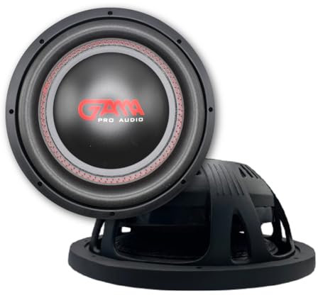GAMA AUTOPARTS Subwoofer de alto rendimiento de 12 pulgadas, 1600 W máximo, 800 W RMS, bobina de voz doble, borde de goma duradero, graves profundos para espacios reducidos