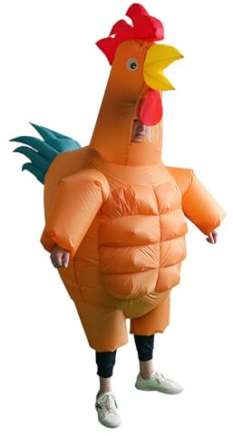 RHYTHMARTS Adult Inflatable Chicken Costume Blow up Chicken Costumes for Adult Rooster Inflatable Costumes Fancy Dress Party Halloween Christmas