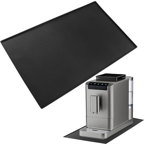 alwaiiz Silikonmatte Kaffeemaschine, 48x30cm Kaffeemaschine Unterlage, Anti-Rutsch Unterlage für Kaffeemaschine für die Meisten Kaffeemaschinen(Schwarz)