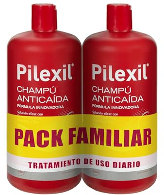 PILEXIL - 2 x 900 ml (2 x 900 ml) schampo som förhindrar håravfall, normaliserar din cykel, mycket effektiv för män och kvinnor