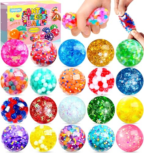 RDDAIPE 20 Pezzi Palline Antistress, Pallina Antistress, Palline Antistress Bambini Adulti, Palla Antistress,Palline Sensoriali,Antistress Squishy, Giocattoli Antistress,Regalo di Compleanno Bambini