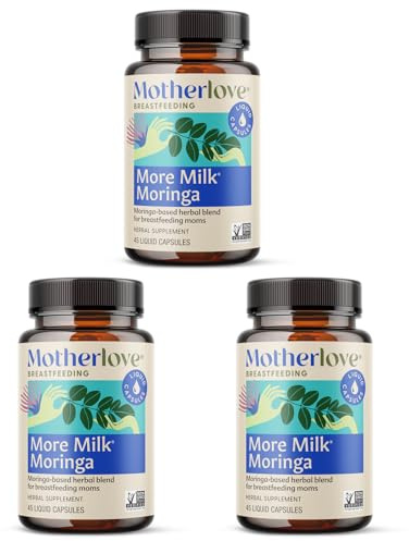 Motherlove More Milk Moringa (135 Liquid caps) Moringa-Based Lactation Supplement to Support Breast Milk Supply—Non-GMO, Organic Herbs, Vegan, Kosher
