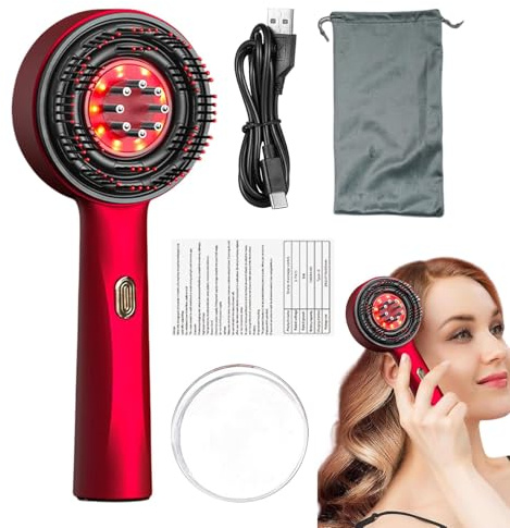 Kopfmassagebürste, Kopfhaut-Massagekamm, Elektrisches Kopfhaut Massagebürste, Tragbar Kopfhaut Massagebürste Vibration Massagekamm IPX7 Wasserdicht für Kopfhaut & Haar Kopf Entspannung