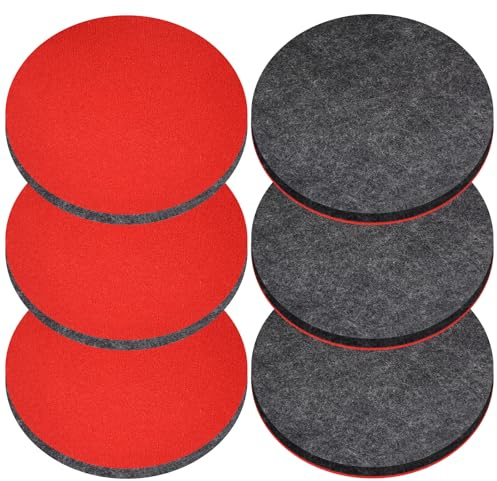 BEELUKY 6 Piezas Almohadillas de Pulido de Fieltro de Lana 125mm Disco de Pulido de Fieltro Autoadherente Rueda Fieltro Pulido Disco para Pulir Vidrio Plástico Mármol Bañera Pulidor Orbital