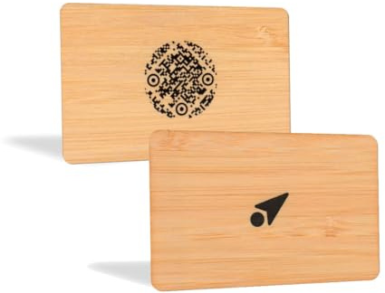 Biglietto da Visita Digitale NFC in Bambù - Business Card Contactless con QR Code, Compatibile con tutti gli smartphone, Riutilizzabile Infinite Volte - Kipin