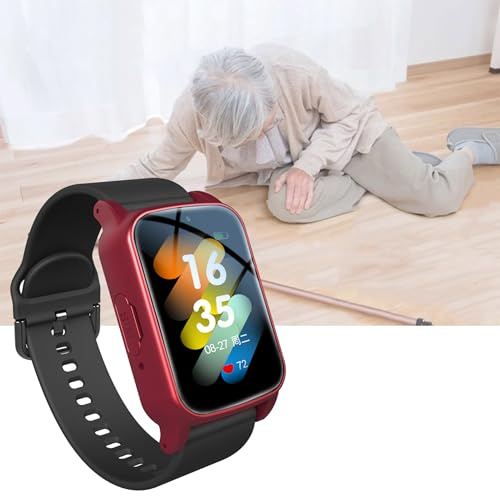 Reloj Sos para Personas Mayores, Pulsera Personas Mayores con Detección De Caídas, Videollamada HD, Llamada De Voz HD Y Resistencia Al Agua IP67, Regalos para Personas Mayores,Red