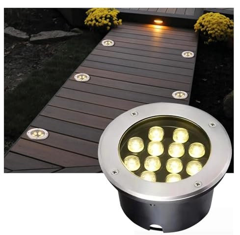 Spot Encastrable LED Exterieur - Lumières Enterrées, Lumière De Pelouse Encastrée Ronde, Projecteurs De Sol À LED Extérieurs AC220V, Projecteurs Led Encastrés Extérieurs Étanches IP66(Red,6 W)