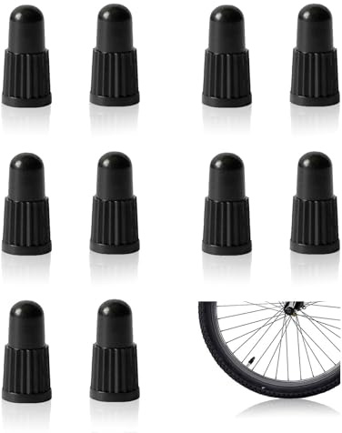Nevoluxer Lot de 10 Bouchons de Valve de vélo français - pour Dunlop, Pneu de Voiture, VTT - Bouchon Valve Velo et Bouchon de Valve Velo Inclus