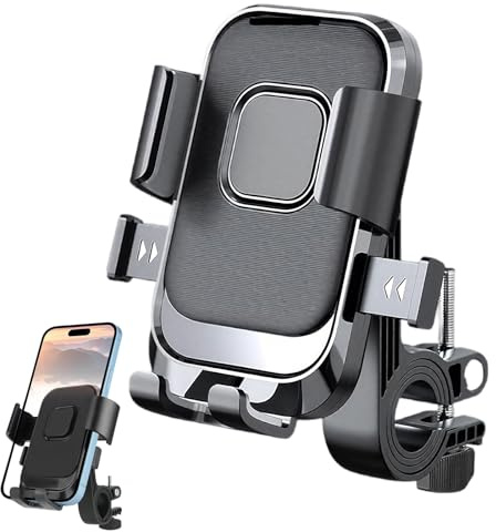 YUZHEDM Portacellulare Moto Manubrio, Porta Cellulare Scooter, Portatelefono da Bici, Supporto Telefono, Porta Telefono Corsa, Adatto a Moto, Biciclette, Passeggini, Tapis Roulant, Scooter