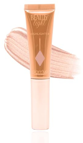 Glam'Up Paris - Beauty Light - Highlighter Liquide - Illuminateur - Texture Crémeuse - Coussin Applicateur Éponge - Maquillage pour le Visage - N°01 Sunrise