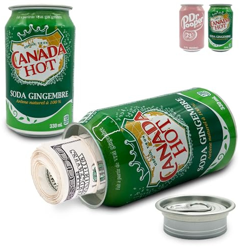Canada HOT Soda Can Diversion Safe – Realistic Hidden Safe Stash for Cash, Jewelry, Keys & Small Valuables – Secret Storage Can for Home, Travel, Office, Dorm – Looks Like Real Soda Pop Can
