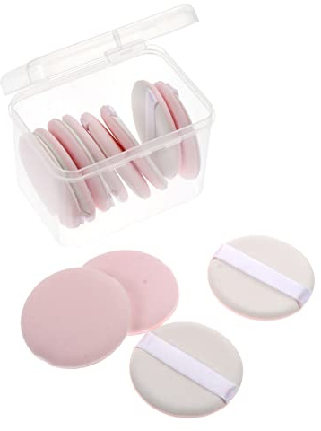Esponjas de Maquillaje Redondas sin Látex, 12 Piezas Rosa