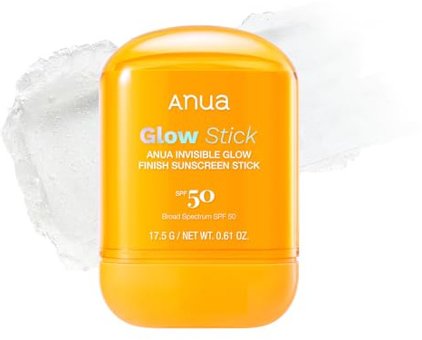 Anua Invisible Glow Sun Stick, SPF 50, UV Protection, 17.5g | Lightweight Sheer Finish for All Skin Types, No White Cast, Easy Reapplication, Korean Skincare