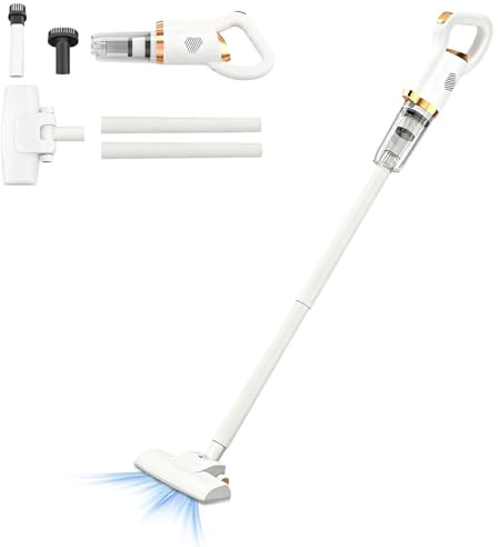 Aspirateur balai sans fil 2 en 1, 55 dB, silencieux, rechargeable, pour parquet, poils d'animaux, vertical, avec brosse plate, aspiration et chargement USB