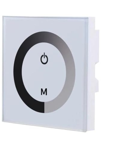 Interrupteur tactile intelligent, 12v-24v Panneau tactile LED Éclairage Variateur Smart Controller Mural Interrupteur d'éclairage Contrôleur Dc Panneau Tactile Interrupteur Matériel (Blanc)