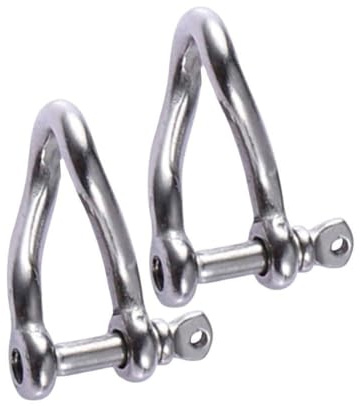 Gettimore Lot de 2 manilles torsadées en acier inoxydable 316, 8 mm/10 mm/12 mm, pour gréement marin et extérieur