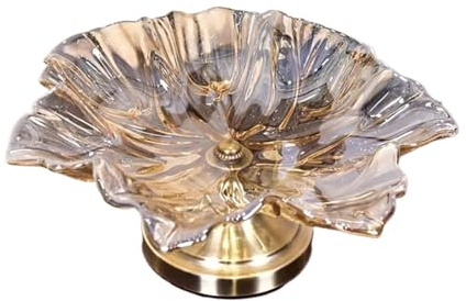 LXLAEOANG Coupe A Fruits En Cristal Assiettes à fruits en verre cristal, table basse de salon, plateau, décoration la maison(Black crystal)
