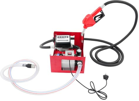 Oil Diesel Transfer Pump, 550W 230V Electric Fuel Transfer Pump Kit with Automatic Shut-Off Gun and Meter Flow, 60L/Min Fuel Transfer Pump with 2 Hoses